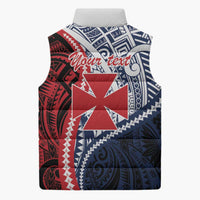 Kingdom of Uvea 1860-1886 Personalized Sleeveless Puffer Jacket Wallis and Futuna Polynesian Tribal Pattern - Polynesian Pride