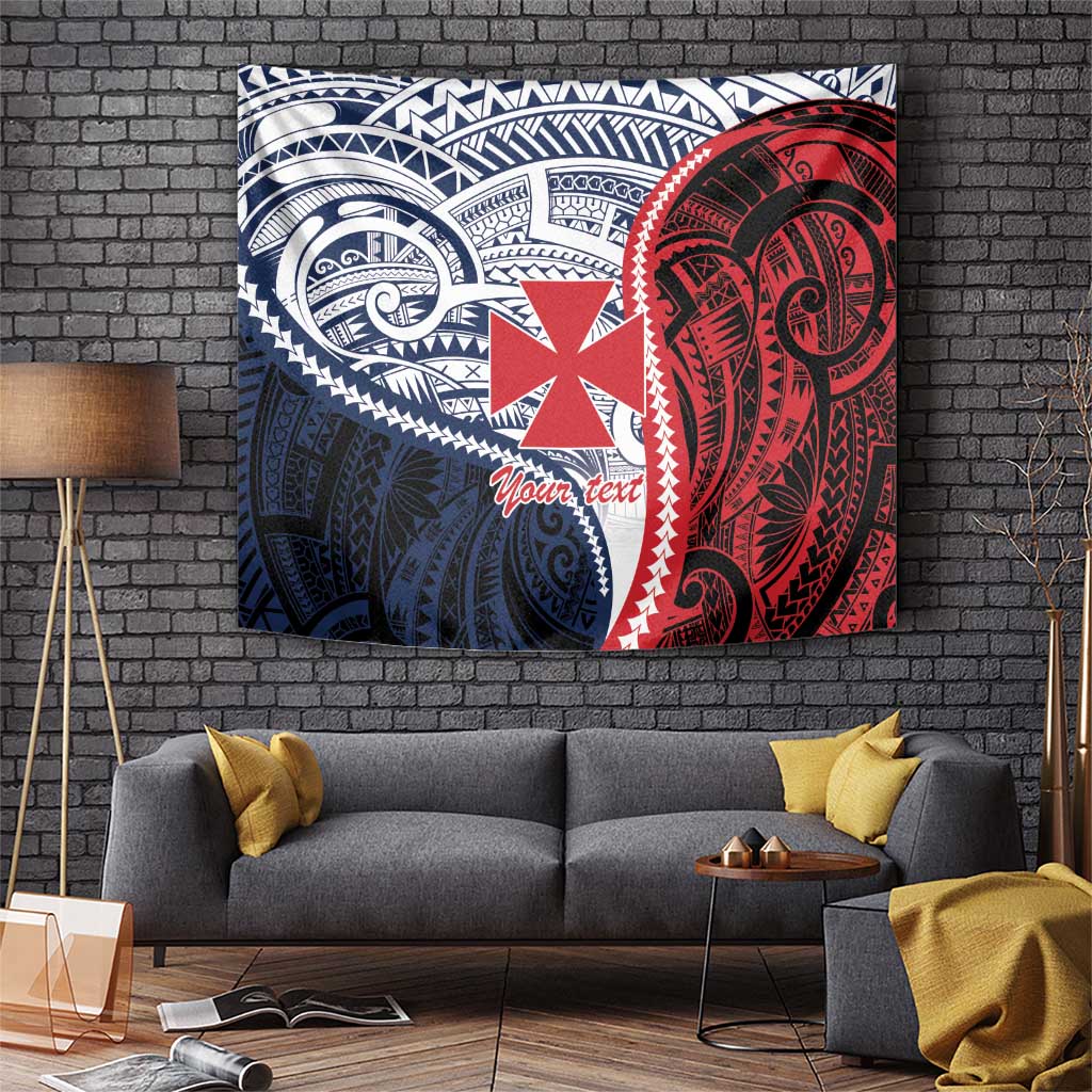 Kingdom of Uvea 1860-1886 Personalized Tapestry Wallis and Futuna Polynesian Tribal Pattern LT9 Red - Polynesian Pride