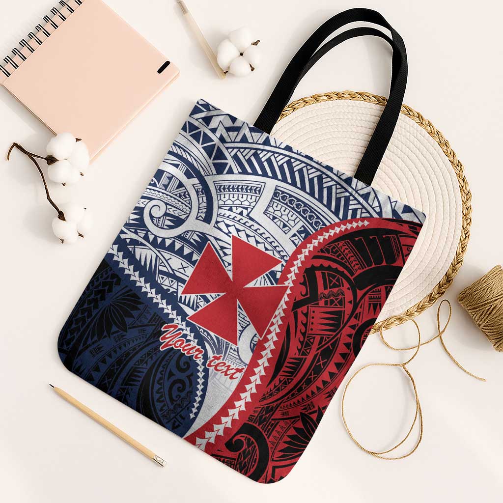 Kingdom of Uvea 1860-1886 Personalized Tote Bag Wallis and Futuna Polynesian Tribal Pattern LT9 Black Strap One Size Red - Polynesian Pride