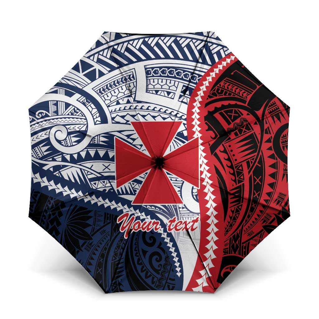 Kingdom of Uvea 1860-1886 Personalized Umbrella Wallis and Futuna Polynesian Tribal Pattern LT9 One Size Folded 11.42 inch Opened Diameter 37.4 inch Red - Polynesian Pride