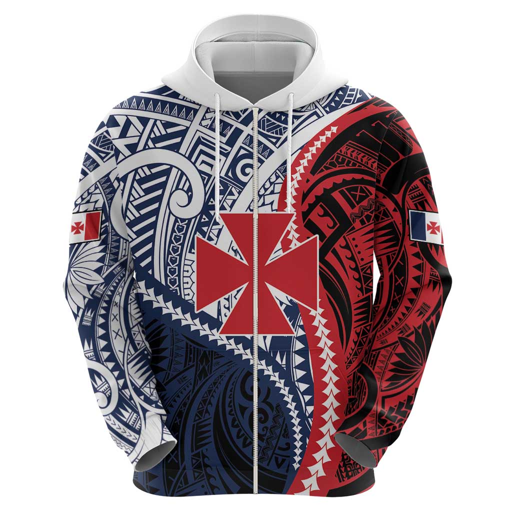 Kingdom of Uvea 1860-1886 Personalized Zip Hoodie Wallis and Futuna Polynesian Tribal Pattern