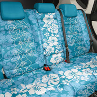 Hawaiian Lei Day Back Car Seat Cover Blue Hibiscus Flowers Lei Art