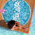 Hawaiian Lei Day Beach Blanket Blue Hibiscus Flowers Lei Art
