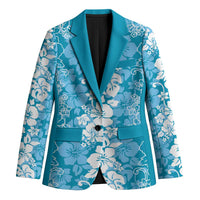 Hawaiian Lei Day Blazer Blue Hibiscus Flowers Lei Art - Polynesian Pride