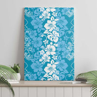 Hawaiian Lei Day Canvas Wall Art Blue Hibiscus Flowers Lei Art LT9 - Polynesian Pride