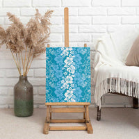 Hawaiian Lei Day Canvas Wall Art Blue Hibiscus Flowers Lei Art LT9 - Polynesian Pride