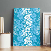 Hawaiian Lei Day Canvas Wall Art Blue Hibiscus Flowers Lei Art LT9 - Polynesian Pride