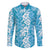 Hawaiian Lei Day Family Matching Mermaid Dress and Hawaiian Shirt Blue Hibiscus Flowers Lei Art