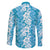 Hawaiian Lei Day Family Matching Off Shoulder Short Dress and Hawaiian Shirt Blue Hibiscus Flowers Lei Art