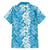 Hawaiian Lei Day Family Matching Summer Maxi Dress and Hawaiian Shirt Blue Hibiscus Flowers Lei Art