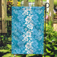 Hawaiian Lei Day Garden Flag Blue Hibiscus Flowers Lei Art