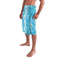 Hawaiian Lei Day Lavalava Blue Hibiscus Flowers Lei Art