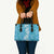 Hawaiian Lei Day Leather Bag Blue Hibiscus Flowers Lei Art - Polynesian Pride