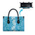 Hawaiian Lei Day Leather Bag Blue Hibiscus Flowers Lei Art - Polynesian Pride