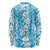 Hawaiian Lei Day Long Sleeve Shirt Blue Hibiscus Flowers Lei Art
