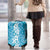 Hawaiian Lei Day Luggage Cover Blue Hibiscus Flowers Lei Art
