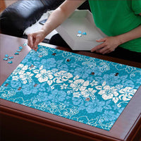 Hawaiian Lei Day Puzzle Blue Hibiscus Flowers Lei Art LT9 - Polynesian Pride