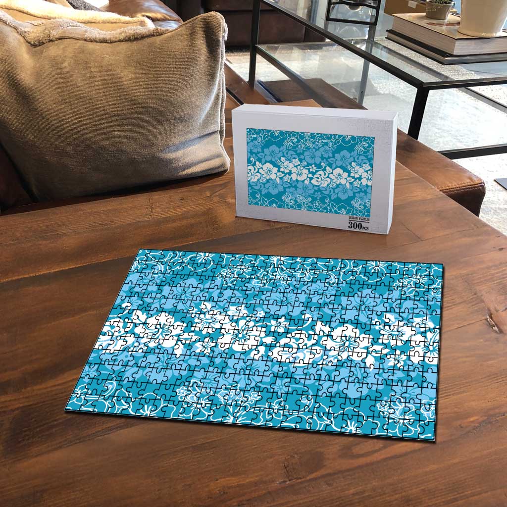 Hawaiian Lei Day Puzzle Blue Hibiscus Flowers Lei Art LT9 - Polynesian Pride