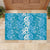 Hawaiian Lei Day Rubber Doormat Blue Hibiscus Flowers Lei Art