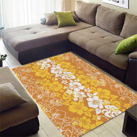 Hawaiian Lei Day Area Rug Gold Hibiscus Flowers Lei Art
