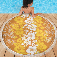 Hawaiian Lei Day Beach Blanket Gold Hibiscus Flowers Lei Art