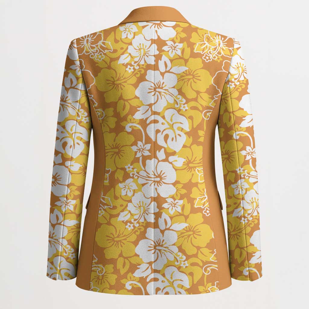 Hawaiian Lei Day Blazer Gold Hibiscus Flowers Lei Art - Polynesian Pride