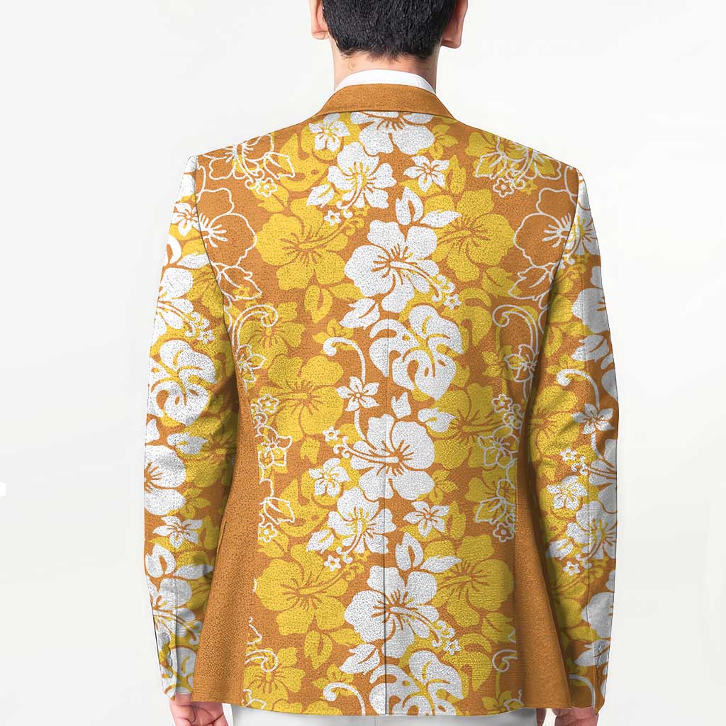 Hawaiian Lei Day Blazer Gold Hibiscus Flowers Lei Art - Polynesian Pride