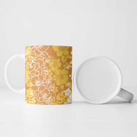 Hawaiian Lei Day Ceramic Mug Gold Hibiscus Flowers Lei Art - Polynesian Pride