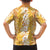 Hawaiian Lei Day Family Matching Summer Maxi Dress and Hawaiian Shirt Gold Hibiscus Flowers Lei Art