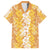 Hawaiian Lei Day Family Matching Summer Maxi Dress and Hawaiian Shirt Gold Hibiscus Flowers Lei Art