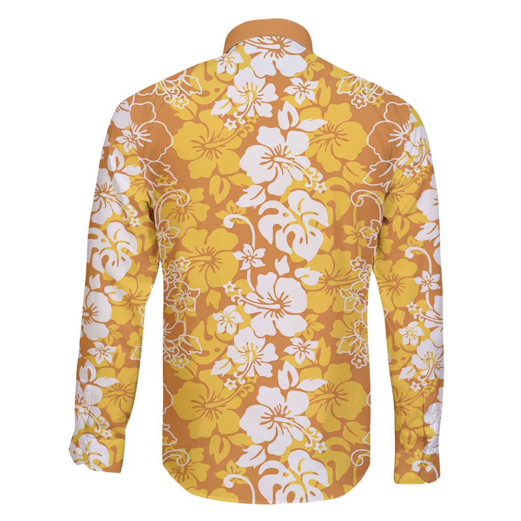 Hawaiian Lei Day Family Matching Summer Maxi Dress and Hawaiian Shirt Gold Hibiscus Flowers Lei Art LT9 - Polynesian Pride