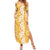 Hawaiian Lei Day Family Matching Summer Maxi Dress and Hawaiian Shirt Gold Hibiscus Flowers Lei Art