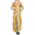 Hawaiian Lei Day Family Matching Summer Maxi Dress and Hawaiian Shirt Gold Hibiscus Flowers Lei Art