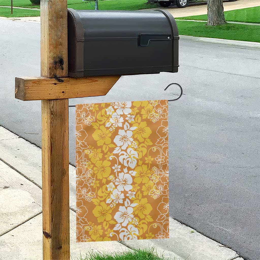Hawaiian Lei Day Garden Flag Gold Hibiscus Flowers Lei Art