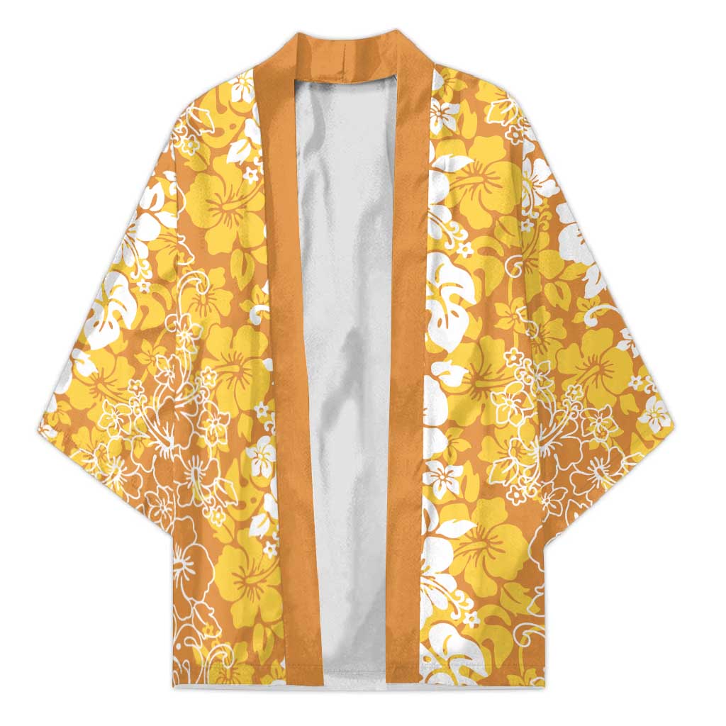 Hawaiian Lei Day Kimono Gold Hibiscus Flowers Lei Art - Polynesian Pride
