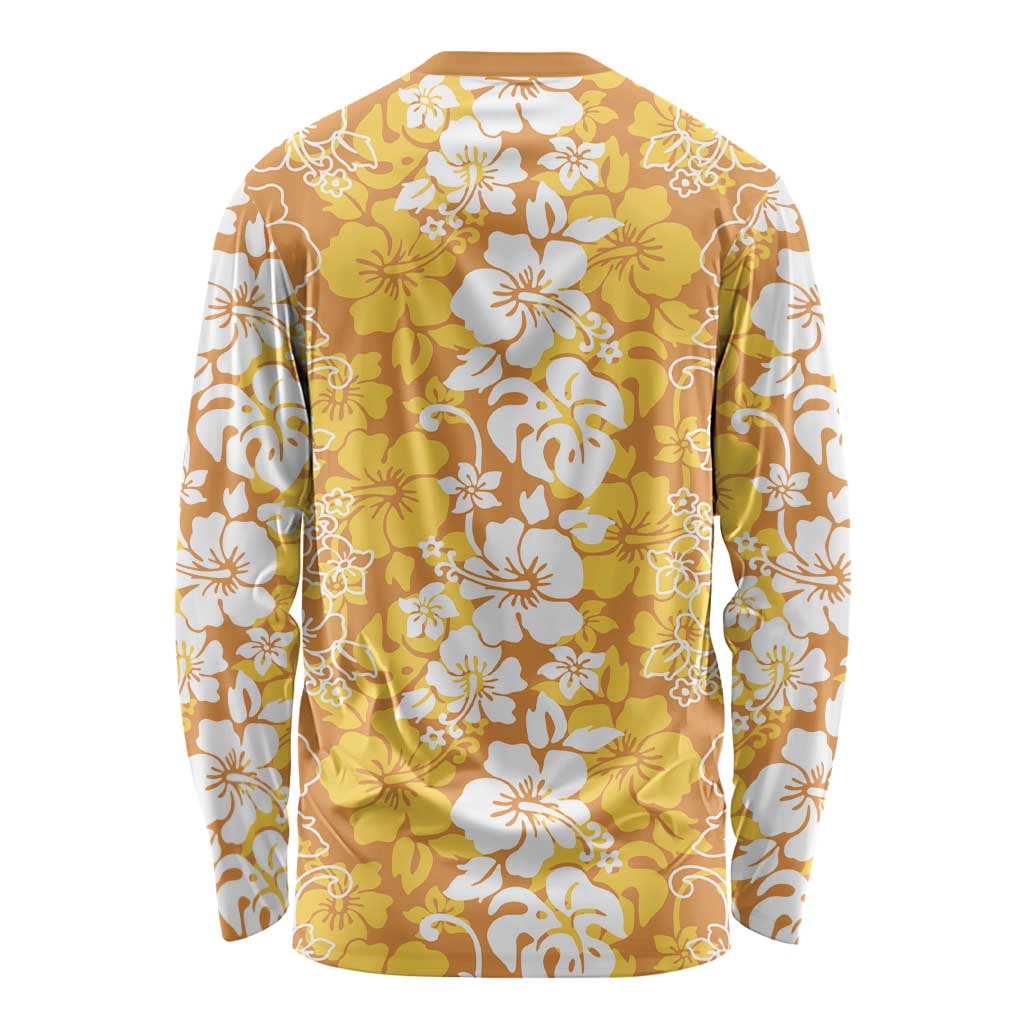 Hawaiian Lei Day Long Sleeve Shirt Gold Hibiscus Flowers Lei Art LT9 - Polynesian Pride