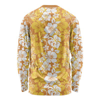 Hawaiian Lei Day Long Sleeve Shirt Gold Hibiscus Flowers Lei Art LT9 - Polynesian Pride