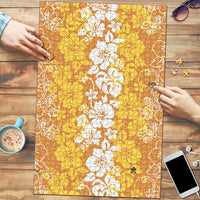Hawaiian Lei Day Puzzle Gold Hibiscus Flowers Lei Art - Polynesian Pride