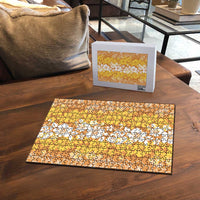 Hawaiian Lei Day Puzzle Gold Hibiscus Flowers Lei Art - Polynesian Pride