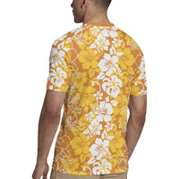 Hawaiian Lei Day Rugby Jersey Gold Hibiscus Flowers Lei Art