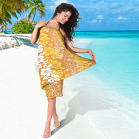 Hawaiian Lei Day Sarong Gold Hibiscus Flowers Lei Art