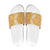 Hawaiian Lei Day Slide Sandals Gold Hibiscus Flowers Lei Art - Polynesian Pride