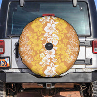Hawaiian Lei Day Spare Tire Cover Gold Hibiscus Flowers Lei Art