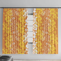 Hawaiian Lei Day Window Curtain Gold Hibiscus Flowers Lei Art LT9 With Hooks Gold - Polynesian Pride