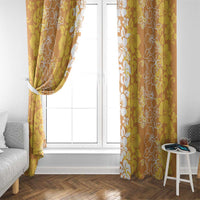 Hawaiian Lei Day Window Curtain Gold Hibiscus Flowers Lei Art LT9 - Polynesian Pride