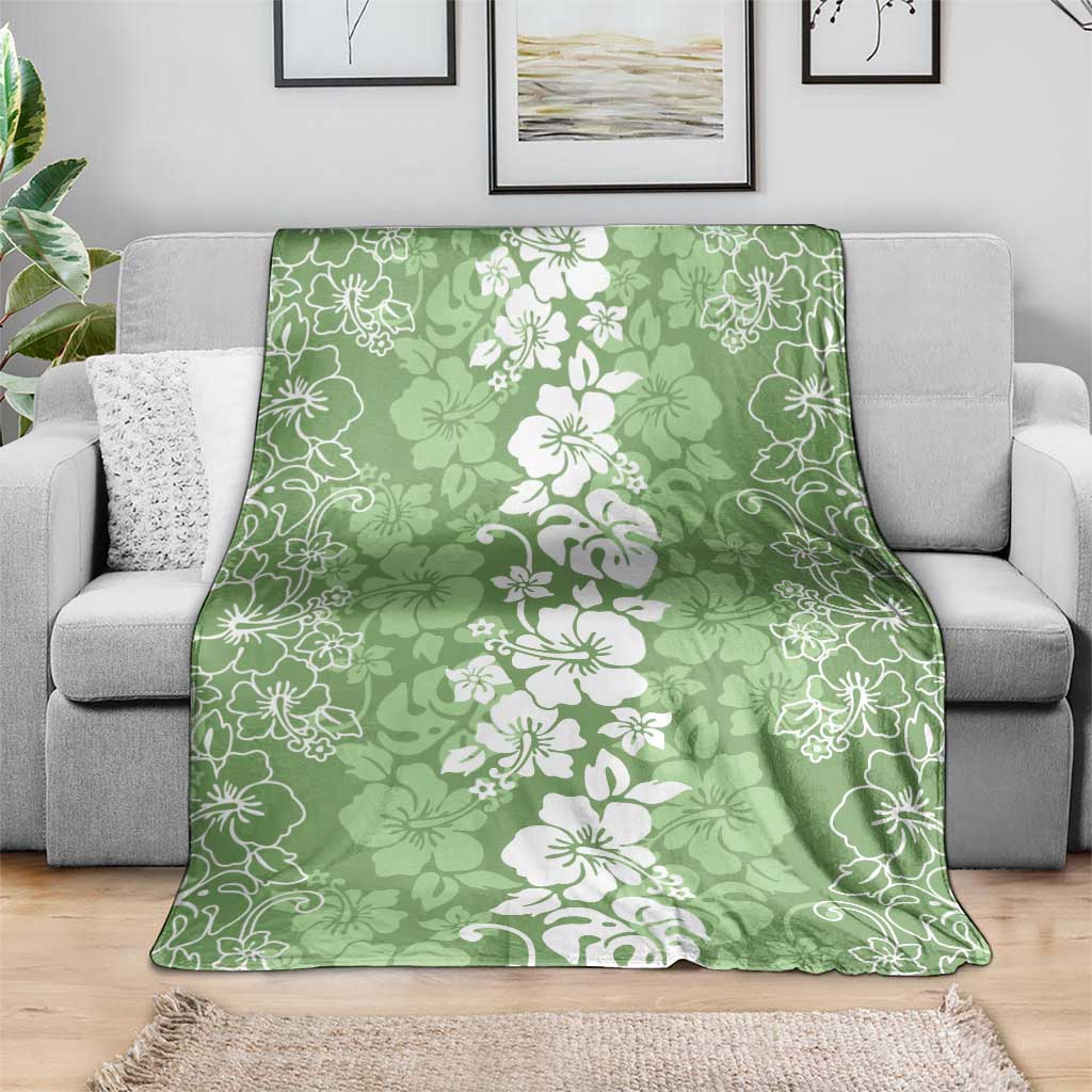 Hawaiian Lei Day Blanket Green Hibiscus Flowers Lei Art LT9 - Polynesian Pride