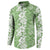 Hawaiian Lei Day Button Sweatshirt Green Hibiscus Flowers Lei Art