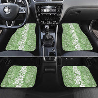 Hawaiian Lei Day Car Mats Green Hibiscus Flowers Lei Art