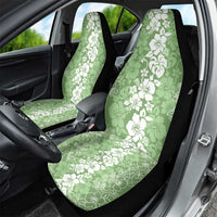 Hawaiian Lei Day Car Seat Cover Green Hibiscus Flowers Lei Art