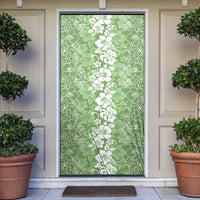 Hawaiian Lei Day Door Cover Green Hibiscus Flowers Lei Art - Polynesian Pride